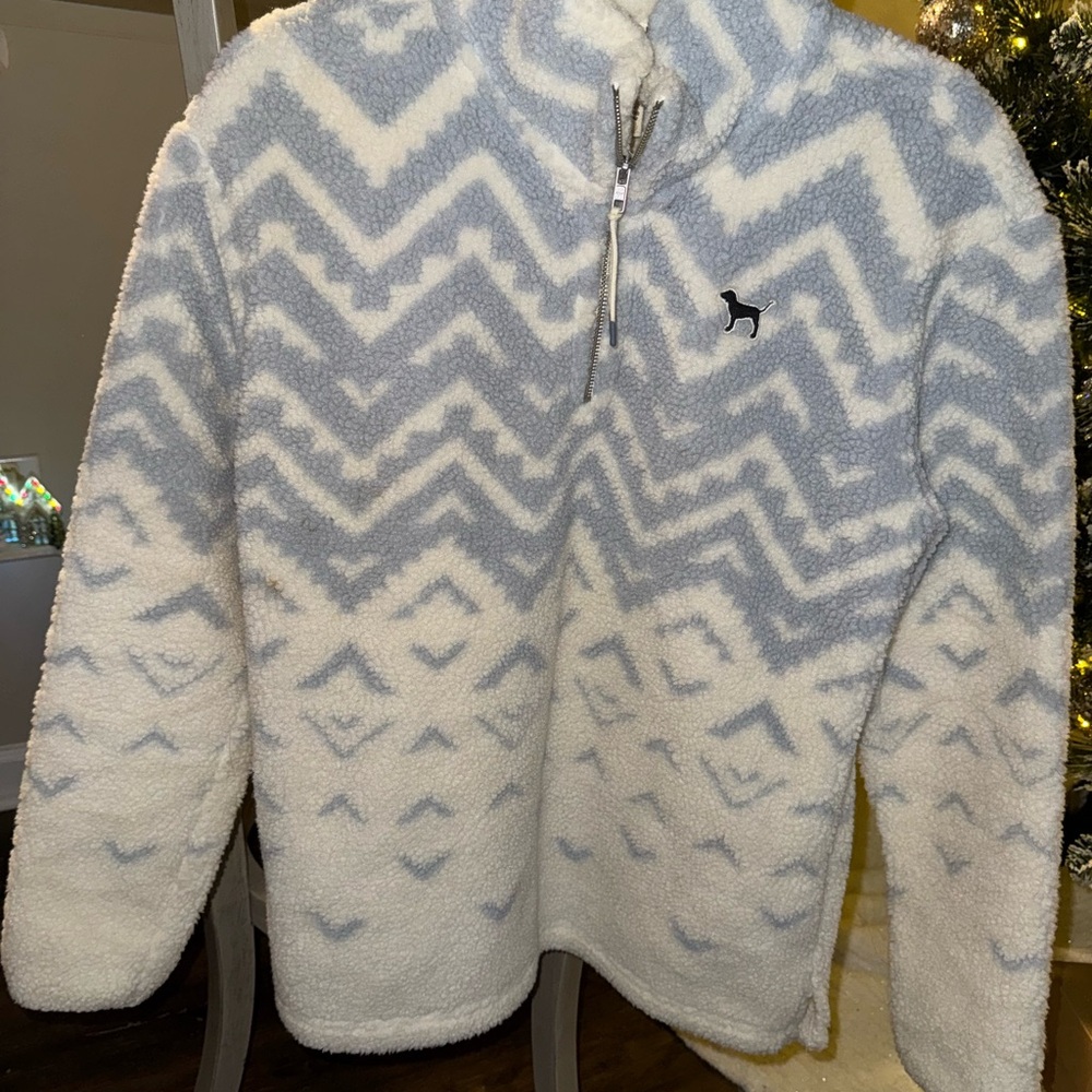 Victoria's Secret Pink Chevron Fleece Pullover